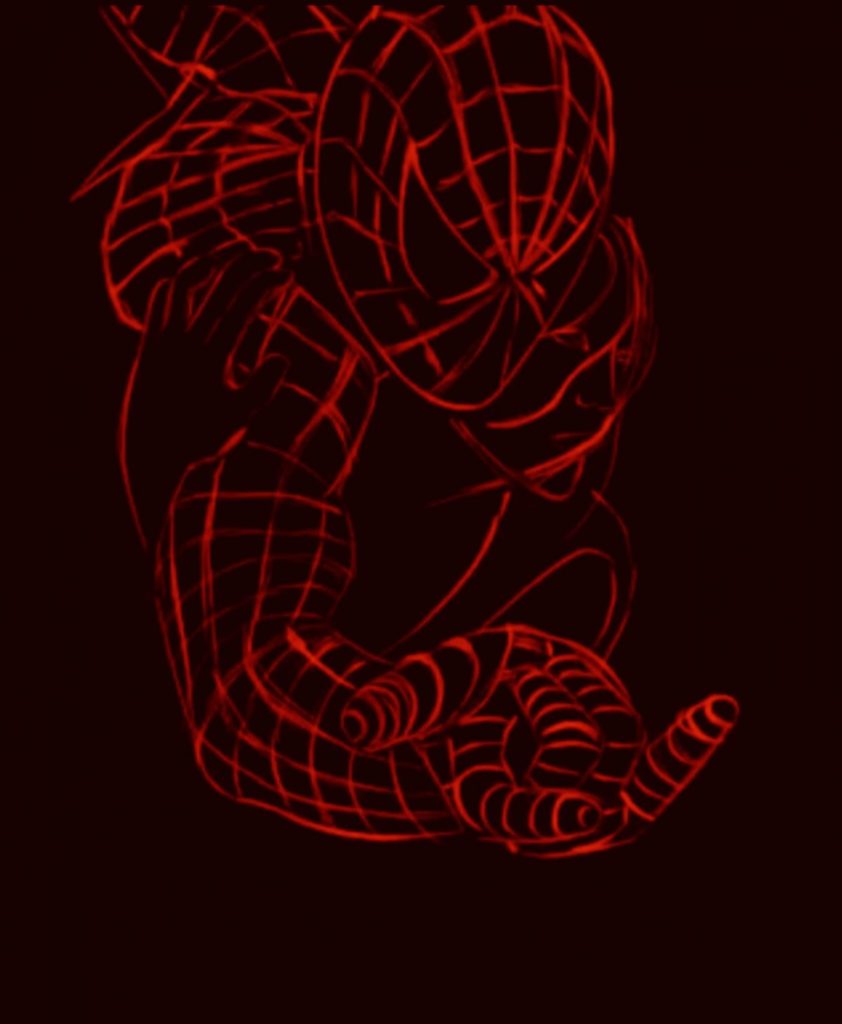 Painting Spider-Man - sketch